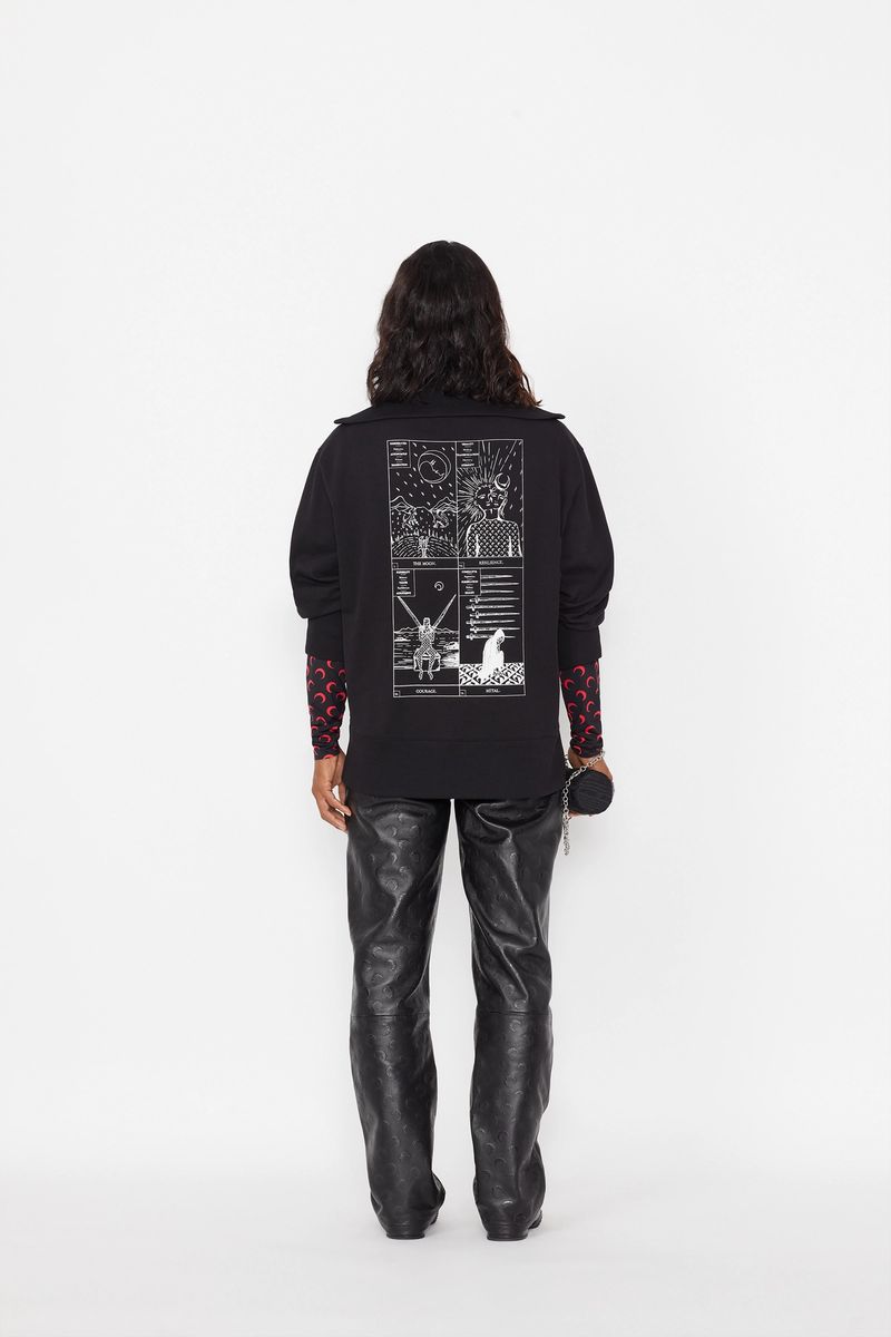 Unisex Lunar Reading Half-Zip Sweater