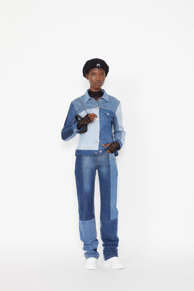 Blue-Jeans Patchwork Trousers