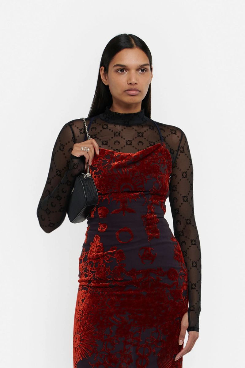 Geotic Devore Strappy Dress