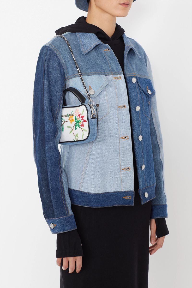 Blue-Jeans Patchwork Semi-Fitted Jacket