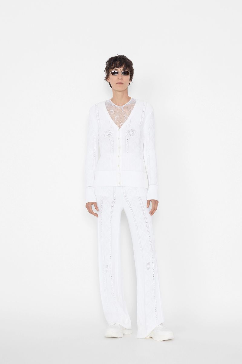 Lunar-Pointelle Knit Fitted Cardigan