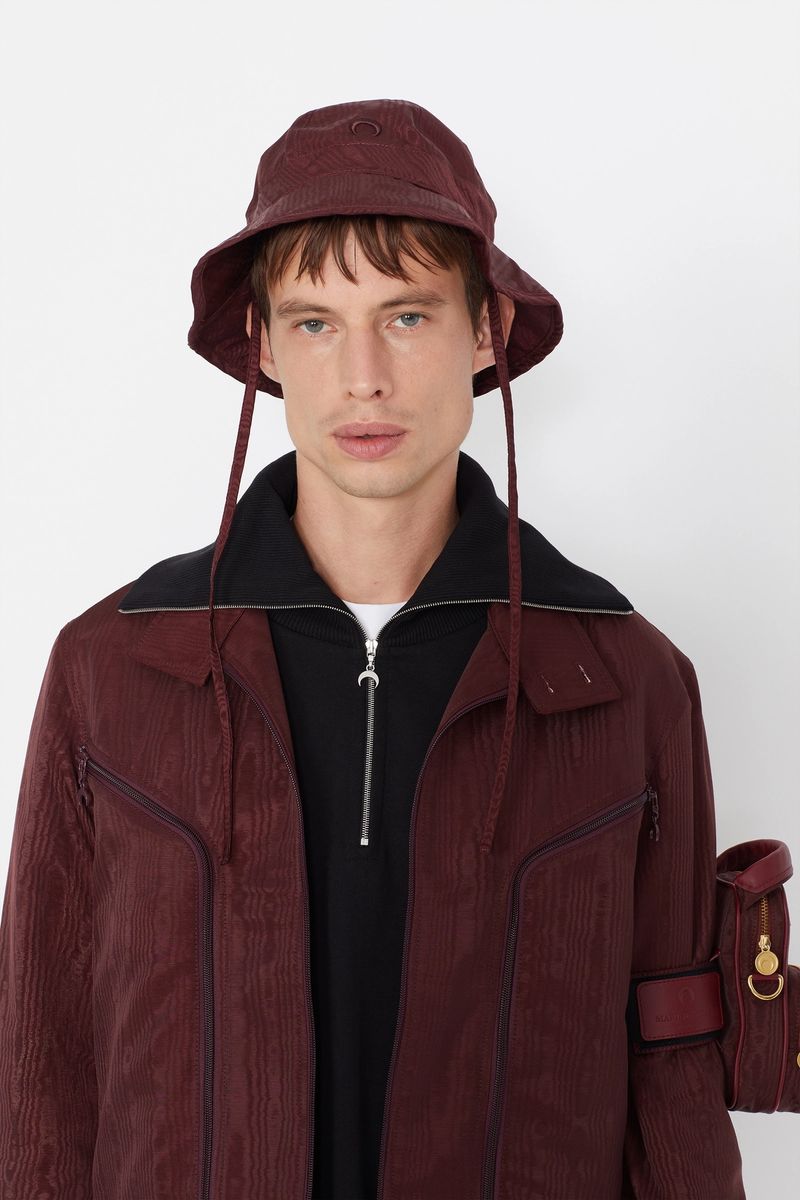 Embroidered Moire Bell Hat