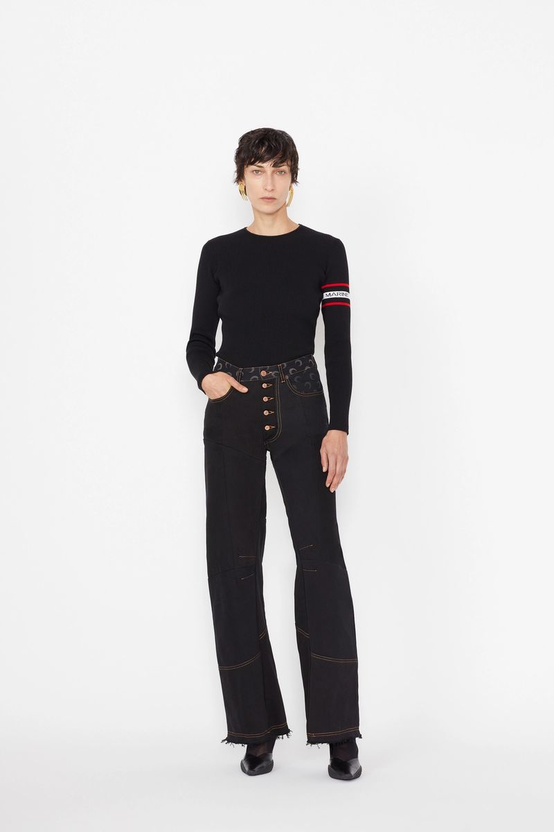 Panelled Wide-Leg Jeans