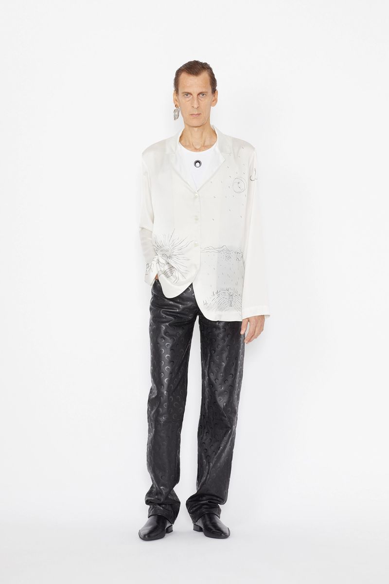 Unisex Lunar Reading Printed Lounge Blouse