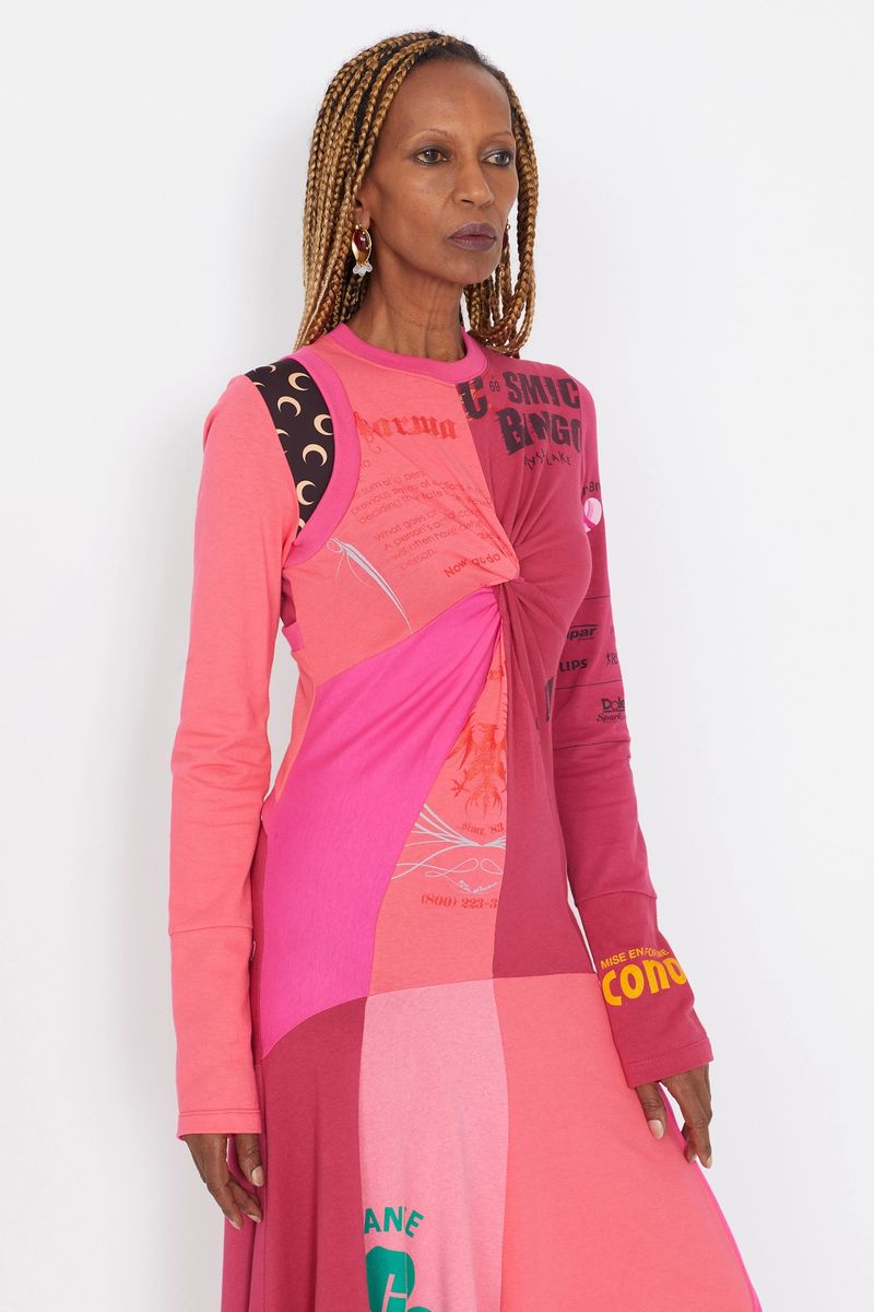 Draped Graphic T-Shirts Dress