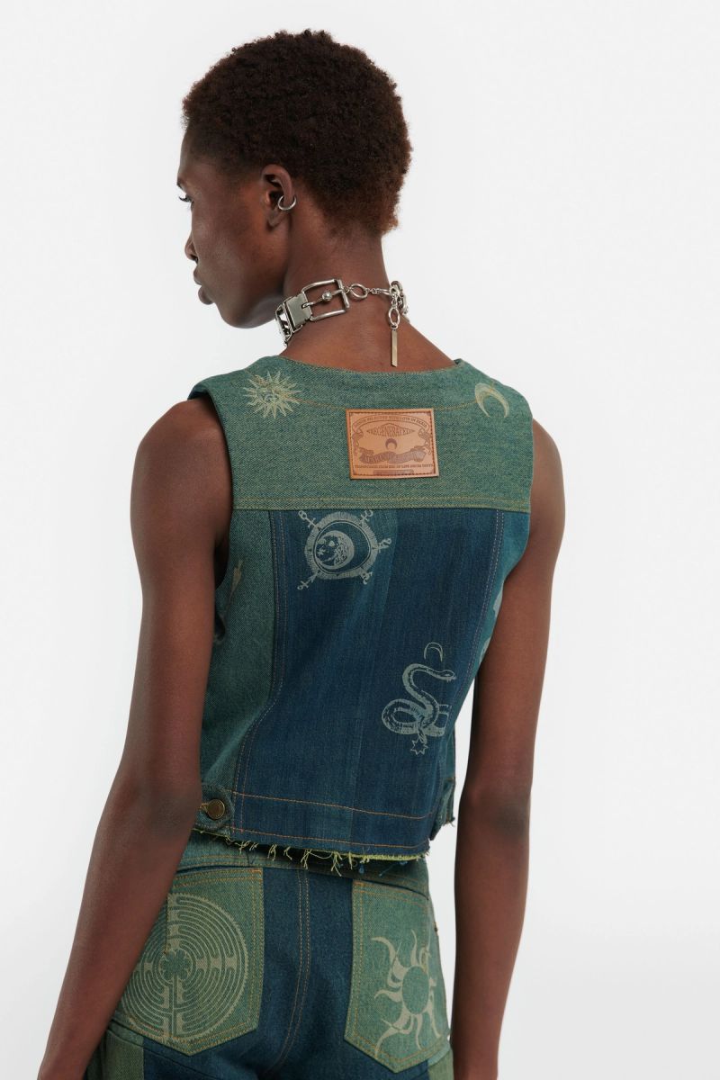 Petrichor Panelled Wide-Leg Jeans