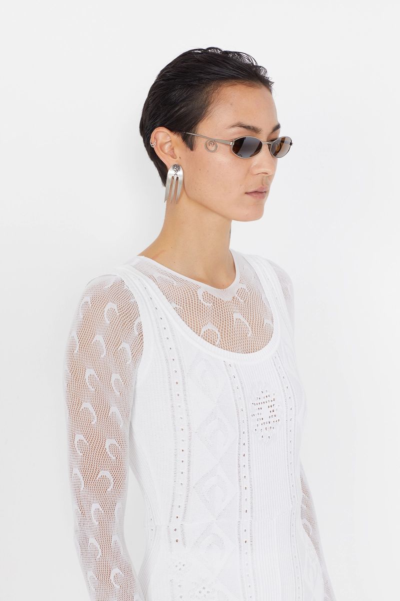 Lunar-Pointelle Knit Cycling Catsuit
