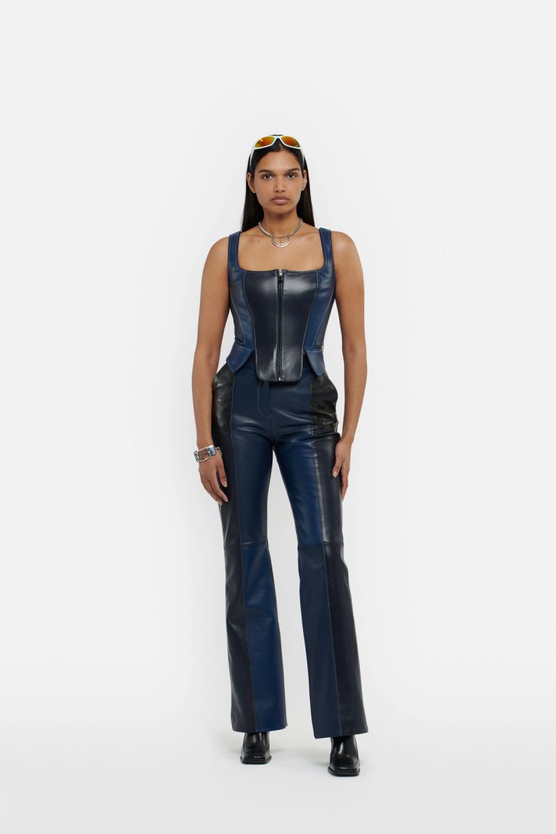 Blue-Tones Zipped Corset