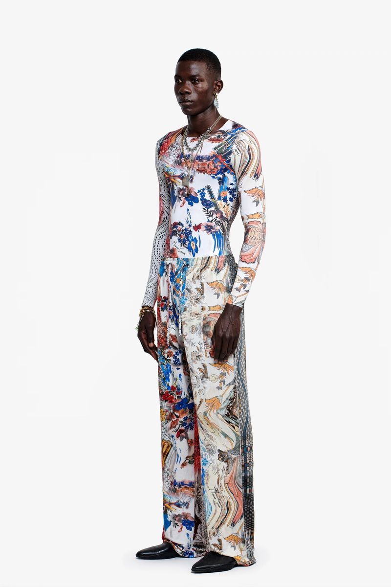 Unisex Vibrant-Jersey Wide-Leg Track Pants