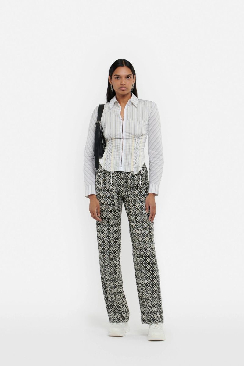 Shadow Stripes Side-Laced Shirt
