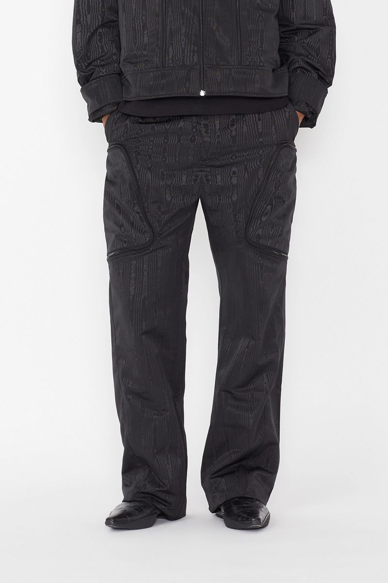 Concealed-Pockets Moire Trousers