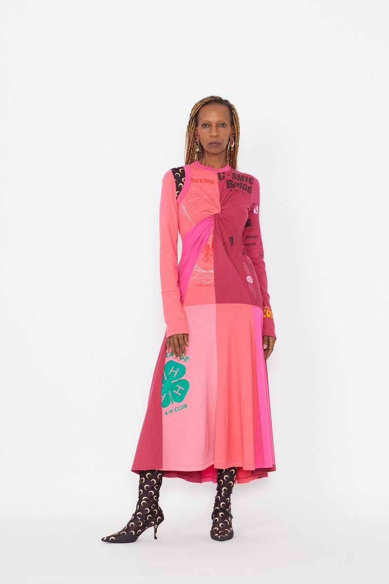 Draped Graphic T-Shirts Dress