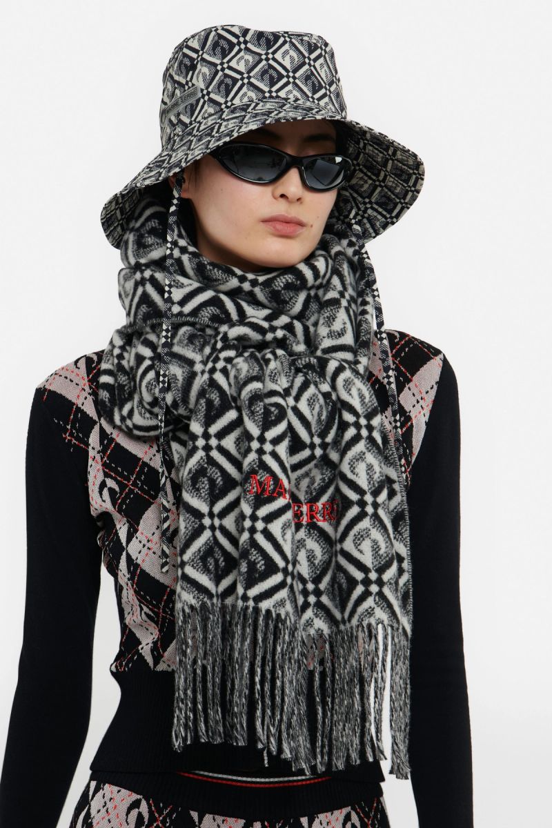 Moonogram Fringed Scarf