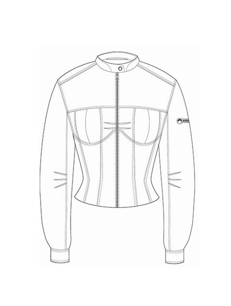 Shaped Cropped Moire Jacket - Schema