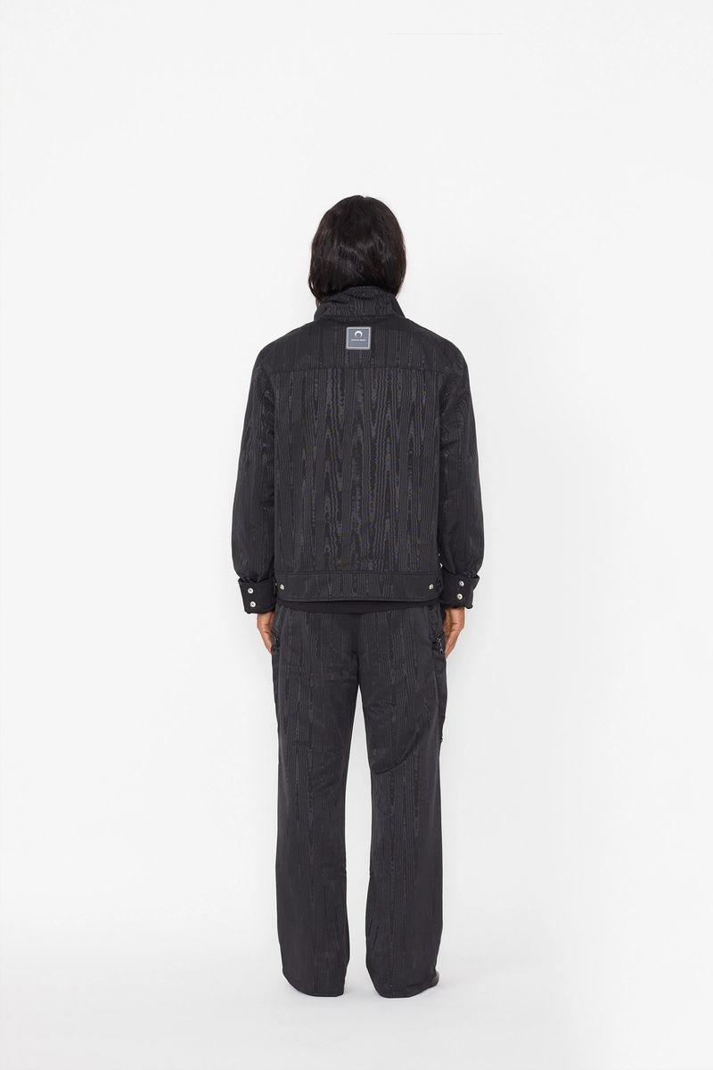 Concealed-Pockets Moire Trousers