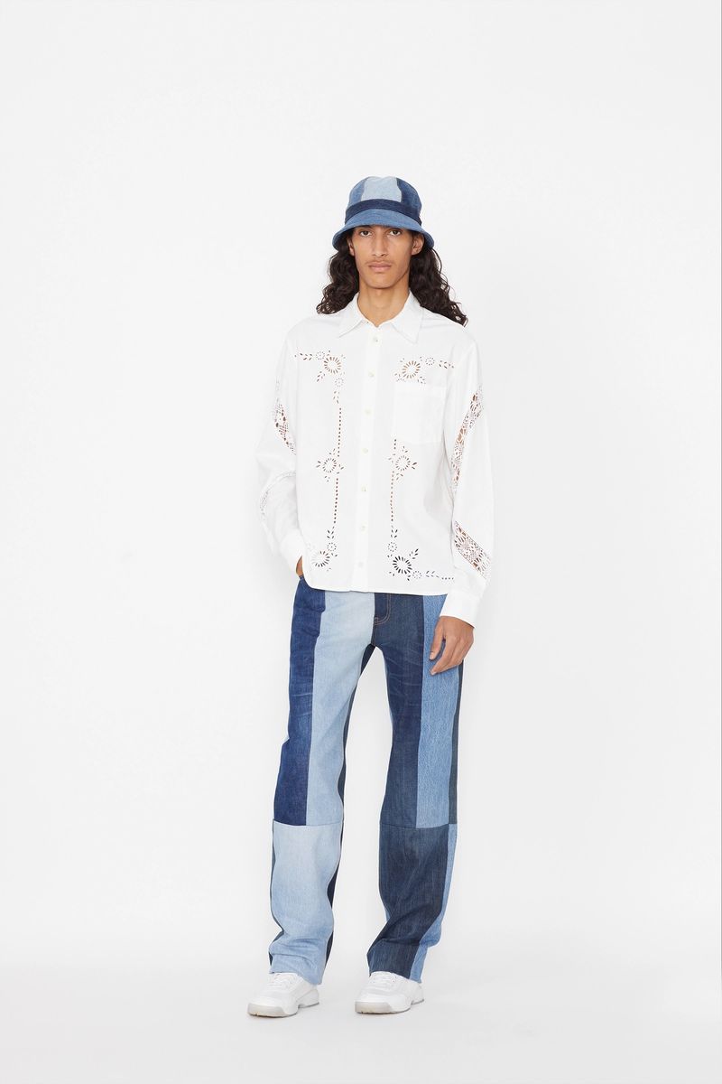 Blue-Jeans Patchwork Trousers
