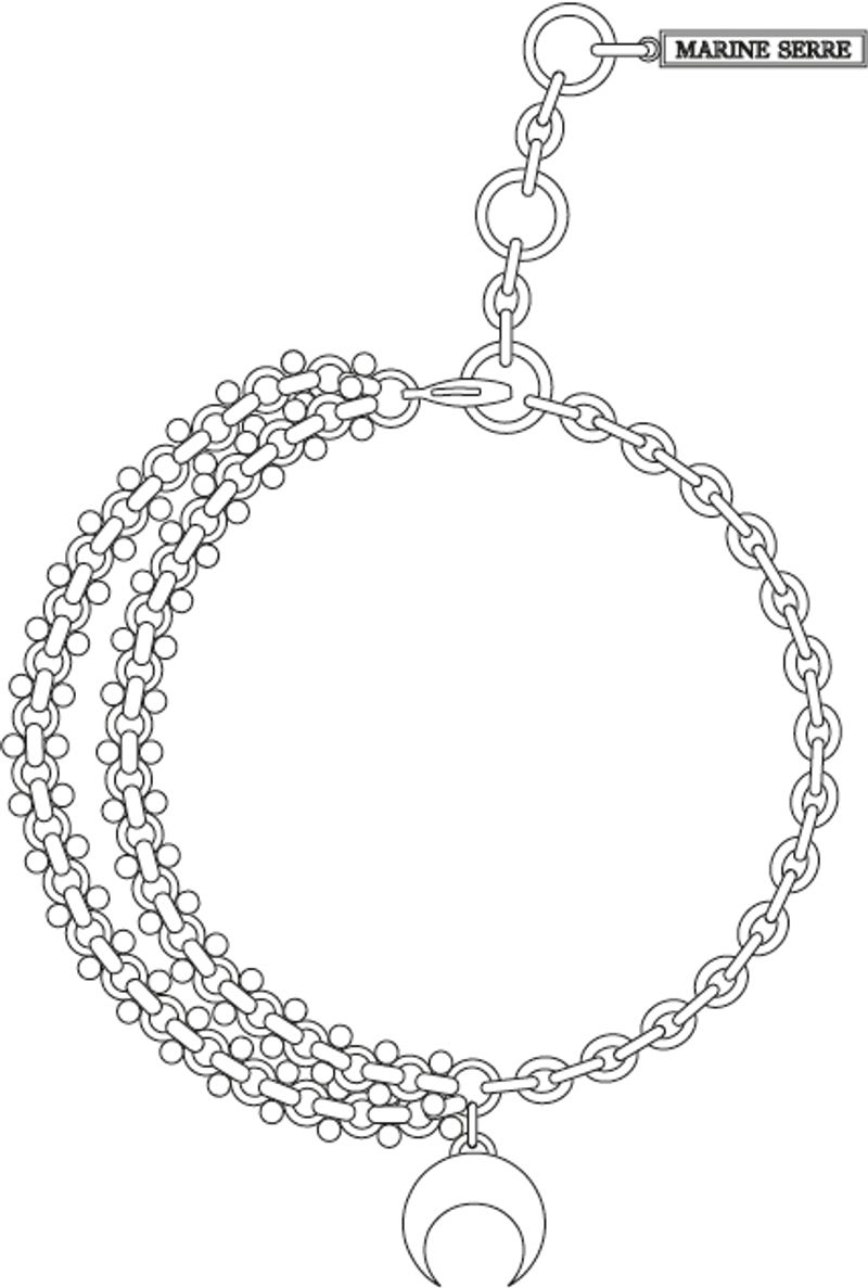 Multiple Chains Moon Charm Necklace - Schema