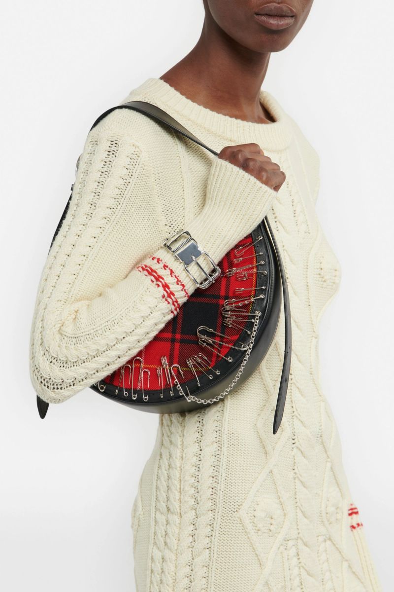 MARINE SERRE's ECLIPS bag in deadstock tartan