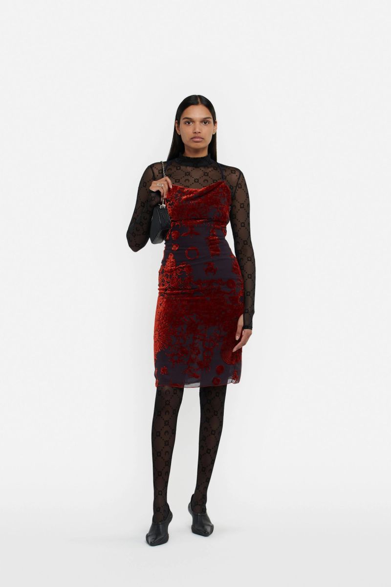 Geotic Devore Strappy Dress