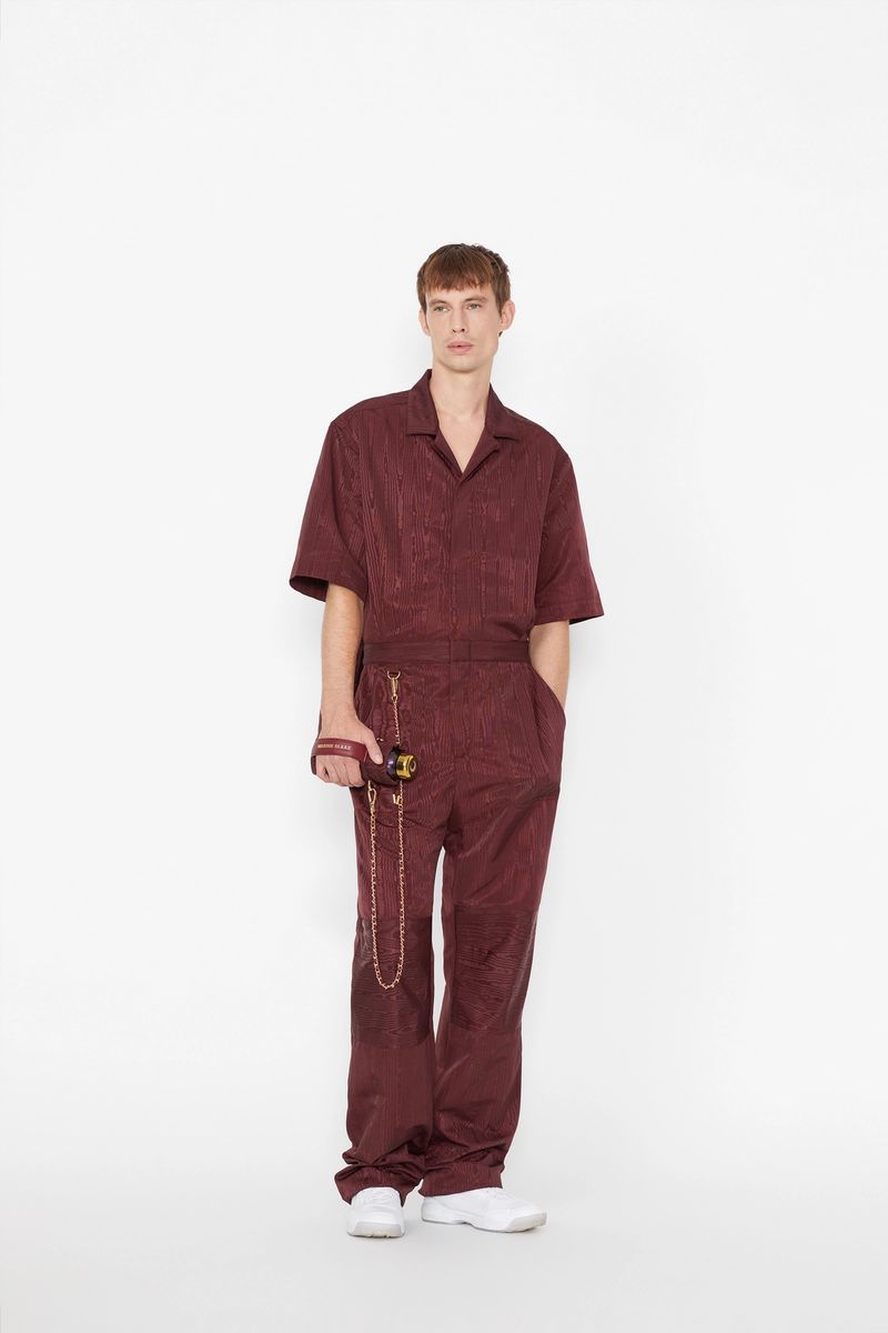 Zipped Moire Jumpsuit
