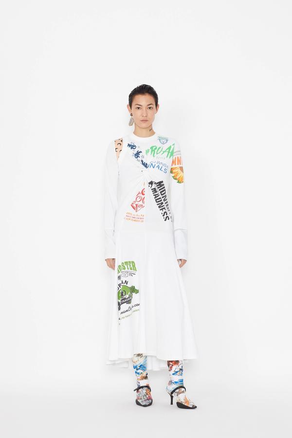 Draped Graphic T-Shirts Dress