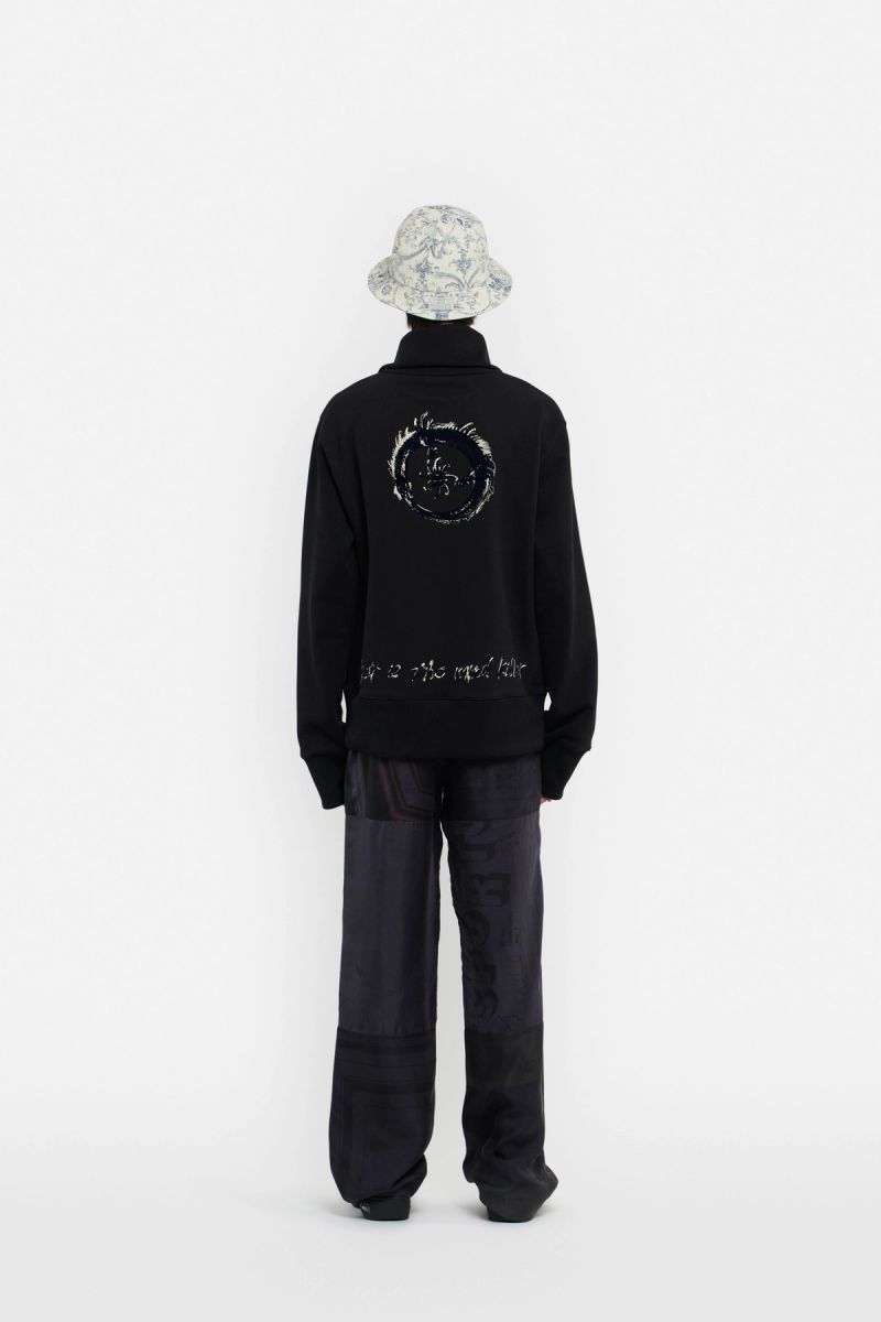 Ouroboros Print Half-Zip Sweater