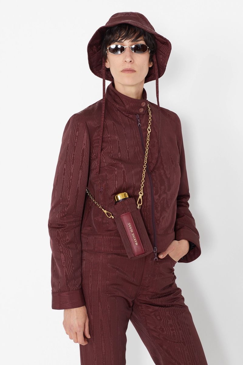 Boxy Moire Track Jacket