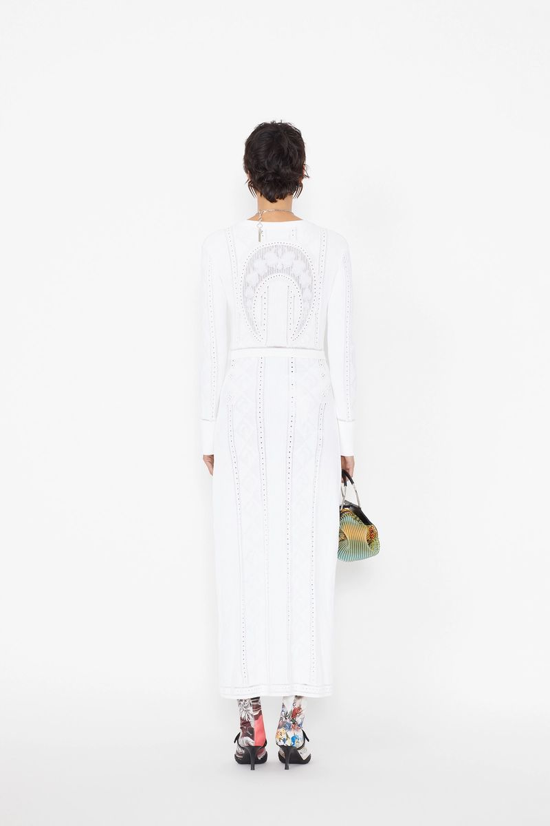 Lunar-Pointelle Knit Cardigan Dress