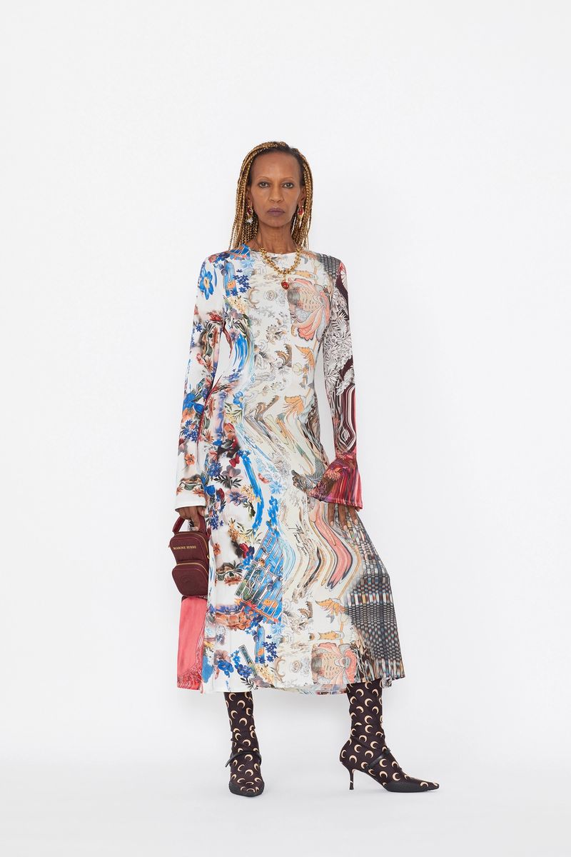Back-Drawstring Fluid Dress