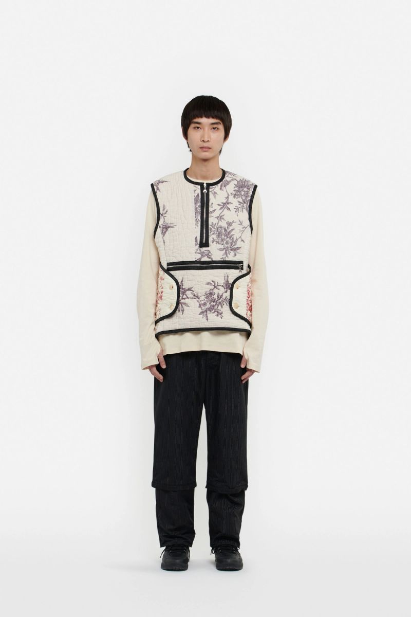 Detachable-Leg Moire Trousers