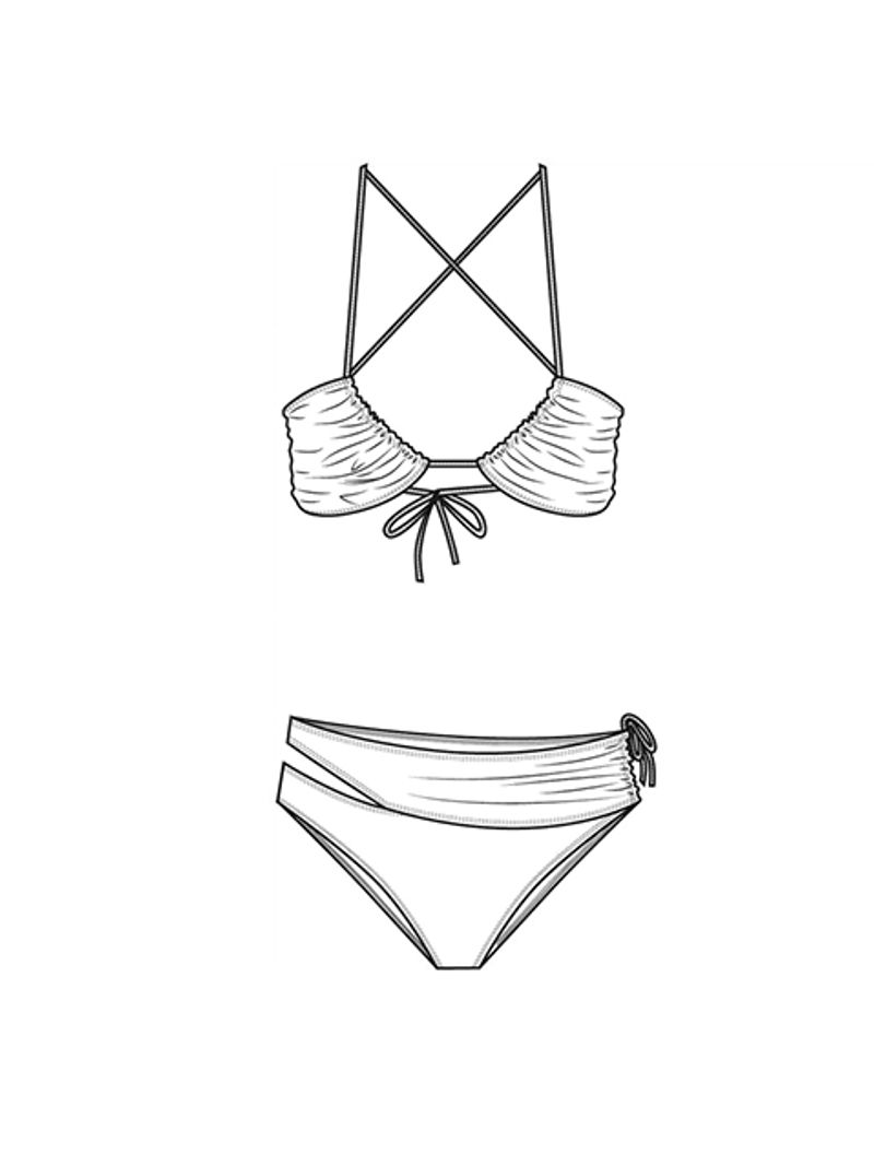 Archive Mélange Drawstring-Gathered Bikini - Schema