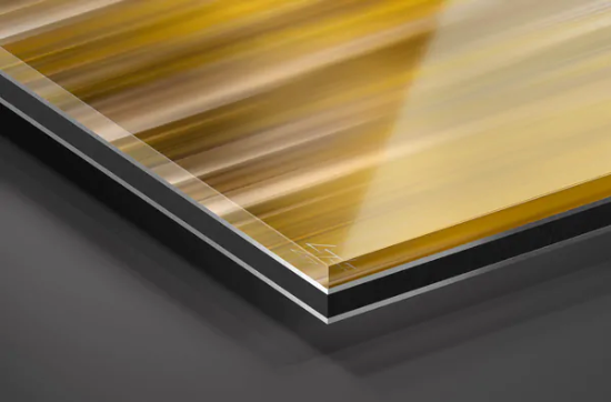 Corner of acrylic image.