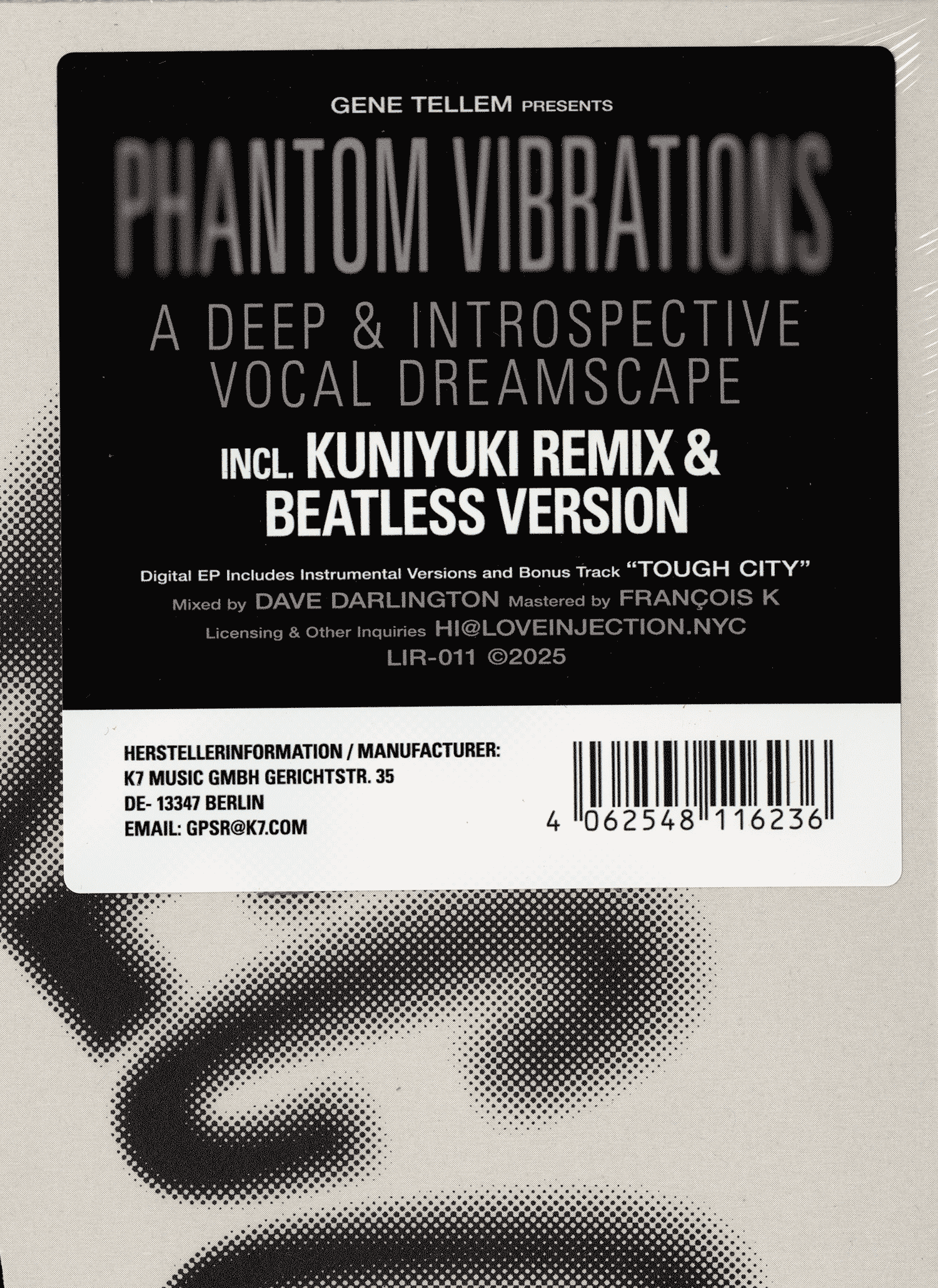 Gene Tellem Phantom Vibrations Vinyl Single Sticker Detail