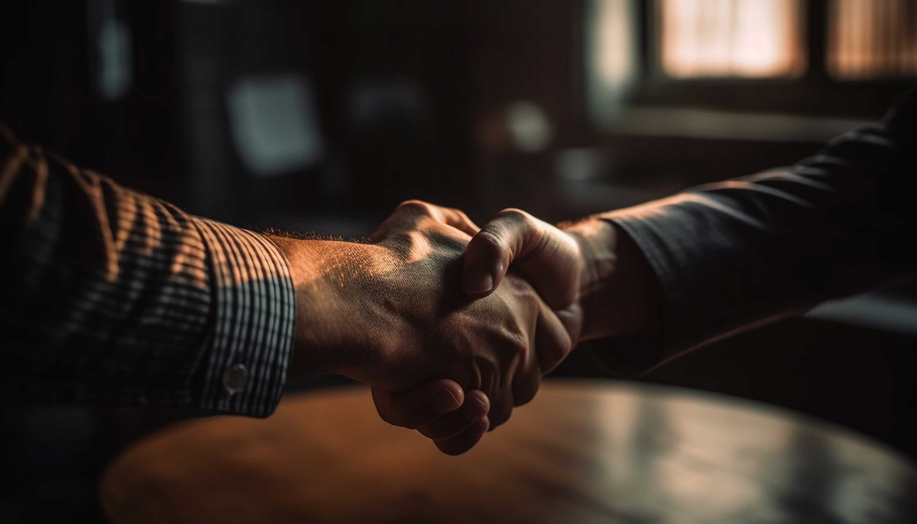 saludo de mano en ambiente de negocios