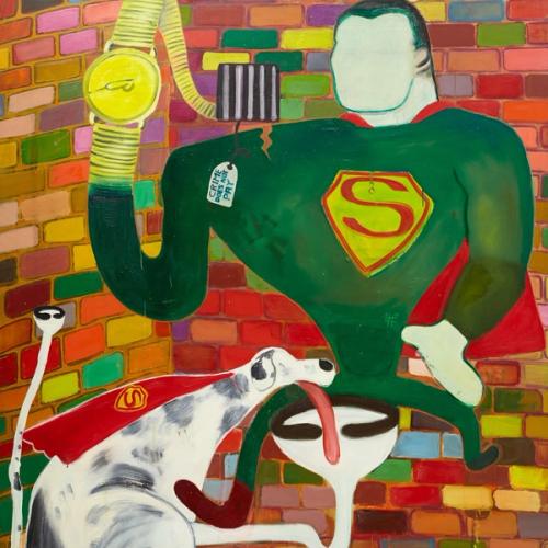 Superman and Superdog paintings