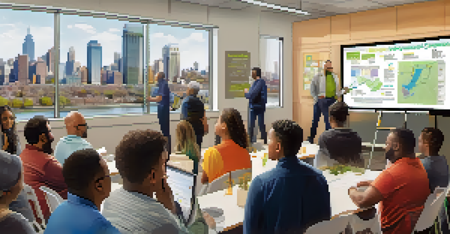 Residents participating in a community workshop discussing electric buses in Jersey City.