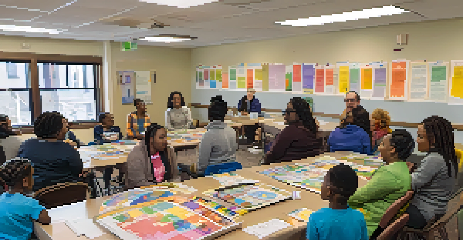 Parents and educators engage in a workshop about supporting children with special needs in a welcoming community center.