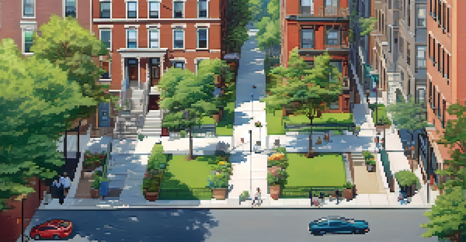 Aerial view of Van Vorst Park in Jersey City, showcasing brownstones and lush greenery with residents enjoying the park.