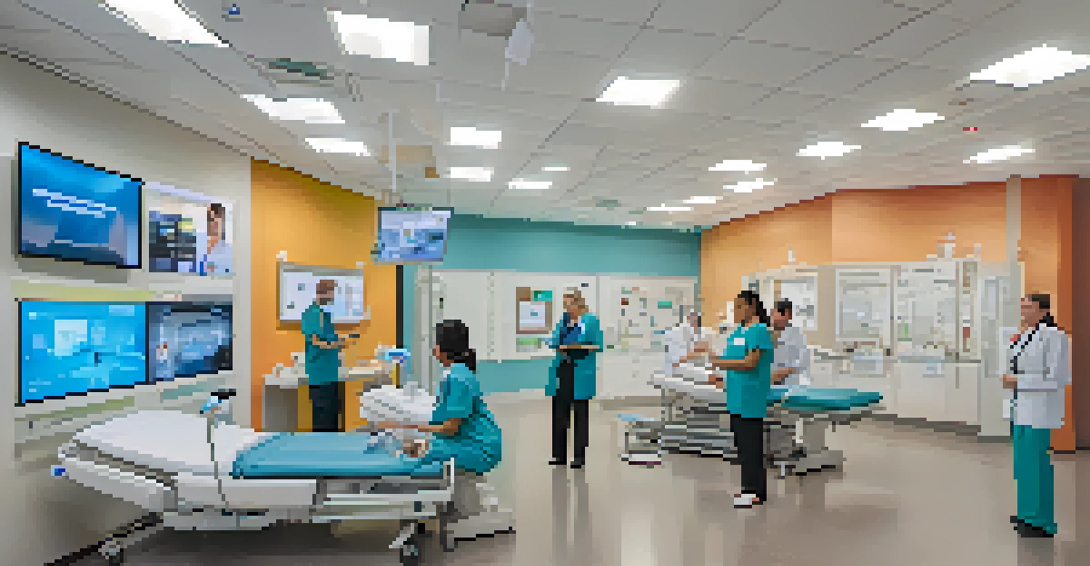 Healthcare professionals conducting telemedicine consultations in a bright and modern healthcare facility in Jersey City.