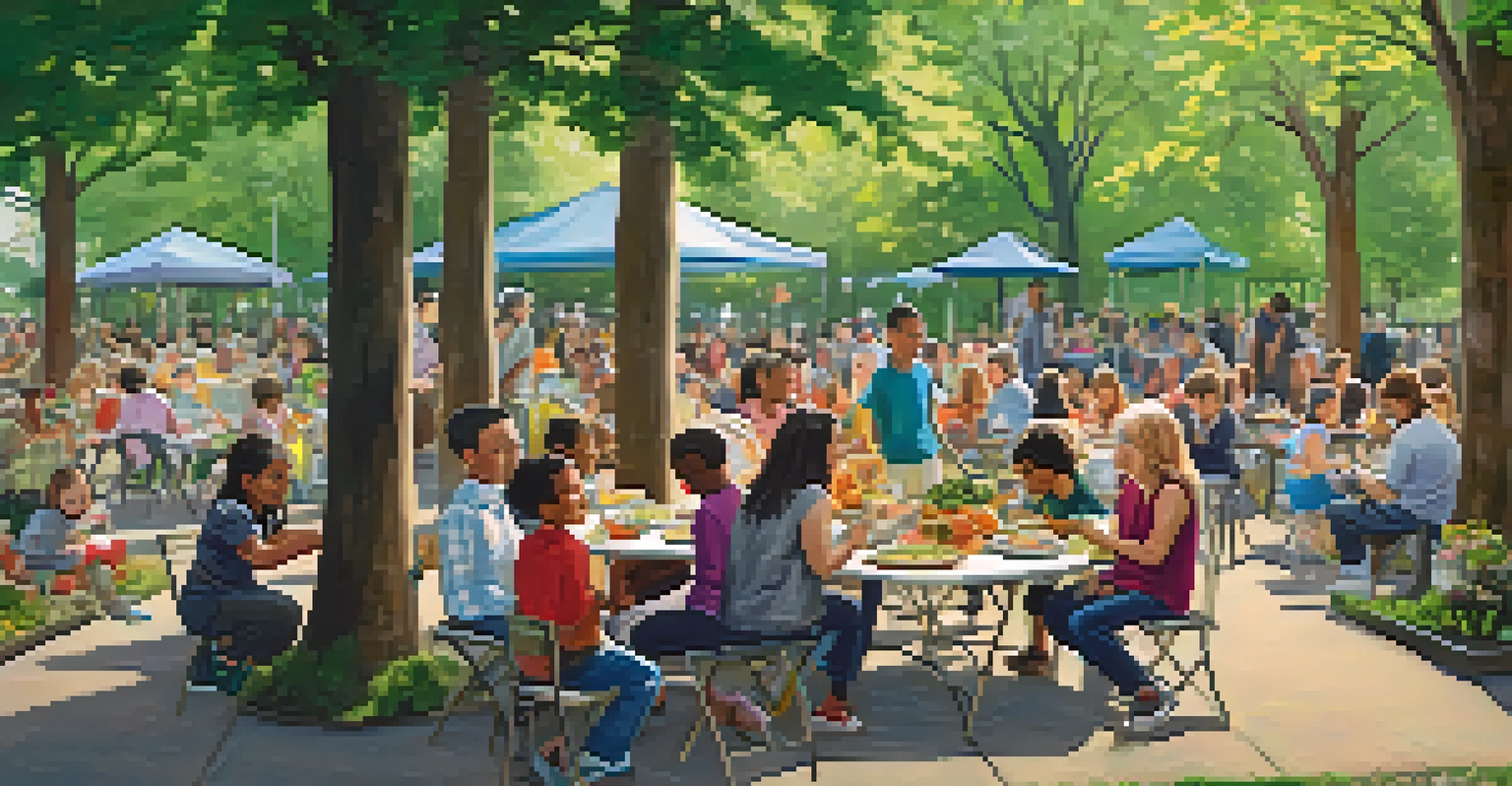 Residents of Jersey City enjoying a potluck gathering in a community park.
