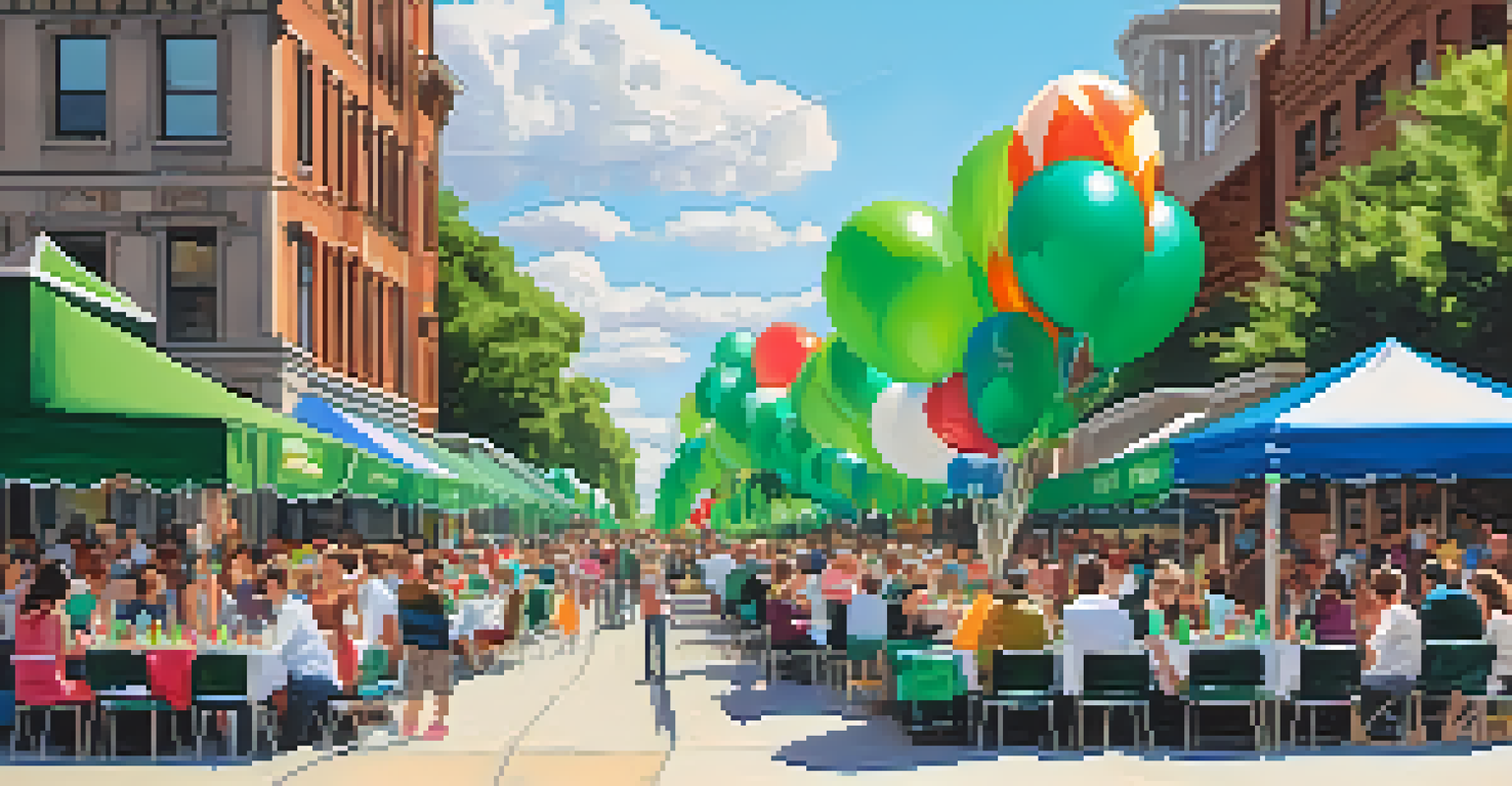 A gathering of parade-goers at a viewing spot, with chairs and picnic blankets, enjoying snacks and drinks in a festive setting.