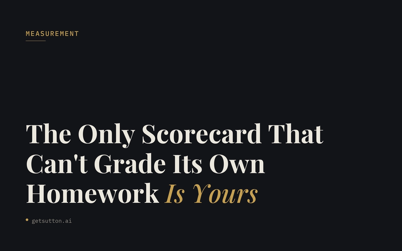 The Only Scorecard That Can't Grade Its Own Homework Is Yours