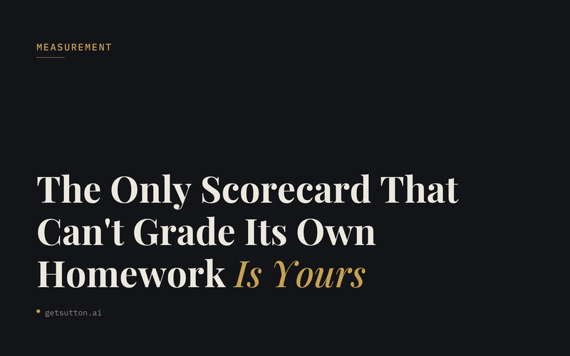 The Only Scorecard That Can't Grade Its Own Homework Is Yours