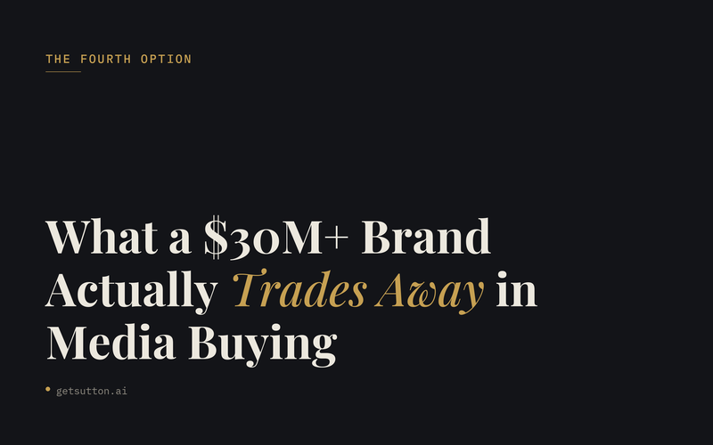 Agency, In-House, or the Fourth Option: What a $30M+ Brand Actually Trades Away in Media Buying