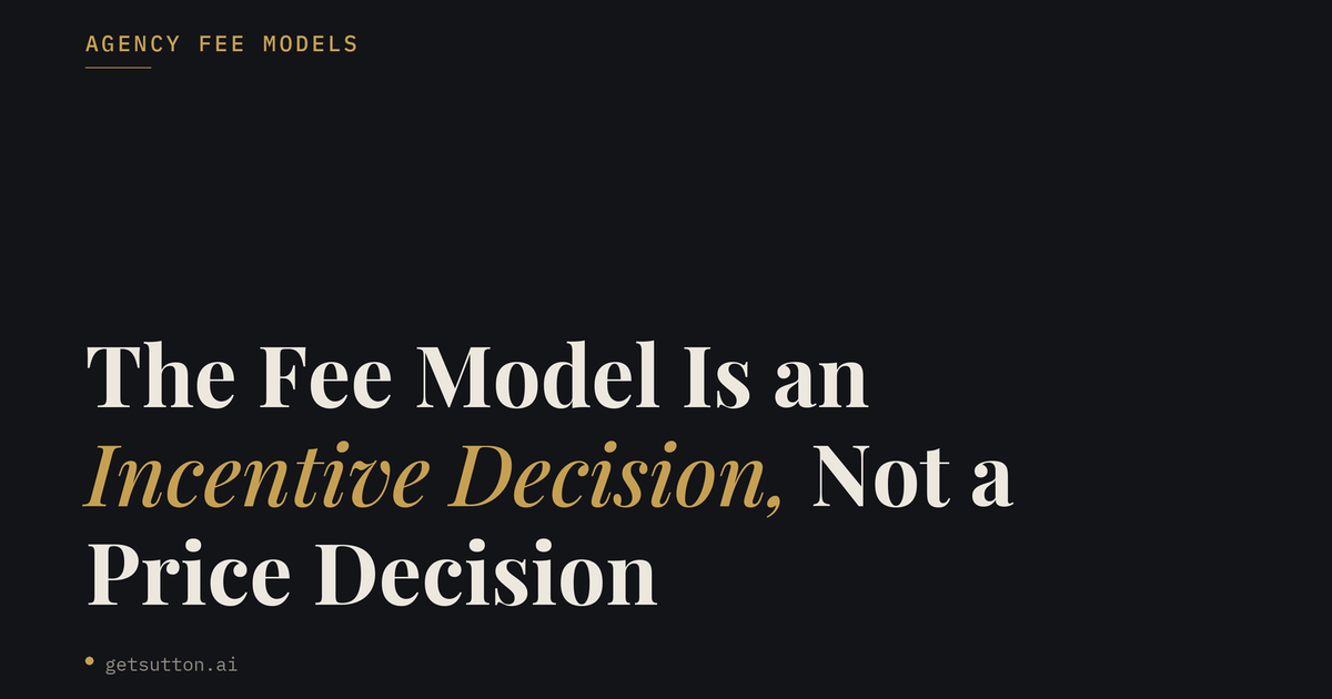 The Fee Model Is an Incentive Decision, Not a Price Decision