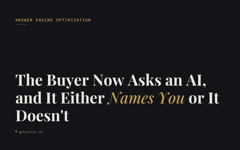 Answer Engine Optimization for DTC: The Buyer Now Asks an AI, and It Either Names You or It Doesn't