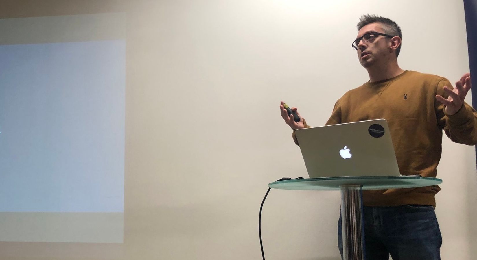 Gav Elliott, Chief Design Officer, presenting a talk on mental health awareness.​​​​‌﻿‍﻿​‍​‍‌‍﻿﻿‌﻿​‍‌‍‍‌‌‍‌﻿‌‍‍‌‌‍﻿‍​‍​‍​﻿‍‍​‍​‍‌﻿​﻿‌‍​‌‌‍﻿‍‌‍‍‌‌﻿‌​‌﻿‍‌​‍﻿‍‌‍‍‌‌‍﻿﻿​‍​‍​‍﻿​​‍​‍‌‍‍​‌﻿​‍‌‍‌‌‌‍‌‍​‍​‍​﻿‍‍​‍​‍​‍﻿﻿‌﻿​﻿‌﻿‌​‌﻿‌‌‌‍‌​‌‍‍‌‌‍﻿﻿​‍﻿﻿‌‍‍‌‌‍﻿‍‌﻿‌​‌‍‌‌‌‍﻿‍‌﻿‌​​‍﻿﻿‌‍‌‌‌‍‌​‌‍‍‌‌﻿‌​​‍﻿﻿‌‍﻿‌‌‍﻿﻿‌‍‌​‌‍‌‌​﻿﻿‌‌﻿​​‌﻿​‍‌‍‌‌‌﻿​﻿‌‍‌‌‌‍﻿‍‌﻿‌​‌‍​‌‌﻿‌​‌‍‍‌‌‍﻿﻿‌‍﻿‍​﻿‍﻿‌‍‍‌‌‍‌​​﻿﻿‌‌‍​‍​﻿​﻿​﻿‍‌​﻿‌﻿​﻿​‌​﻿‌​​﻿‌‍​﻿‌‌​‍﻿‌‌‍‌‍​﻿‍​‌‍‌‍​﻿​﻿​‍﻿‌​﻿‌​‌‍‌‍​﻿‌‍​﻿​​​‍﻿‌‌‍​‌​﻿‌​​﻿​﻿‌‍​‍​‍﻿‌‌‍​‍​﻿‌‍‌‍​‍​﻿‌‍‌‍​﻿‌‍​‌​﻿‍‌‌‍​‍​﻿‌‍‌‍‌​​﻿​​​﻿‌﻿​﻿‍﻿‌﻿‌​‌﻿‍‌‌﻿​​‌‍‌‌​﻿﻿‌‌﻿​​‌‍﻿﻿‌﻿​﻿‌﻿‌​​﻿‍﻿‌﻿​​‌‍​‌‌﻿‌​‌‍‍​​﻿﻿‌‌‍‍‌‌‍﻿‌‌‍​‌‌‍‌﻿‌‍‌‌​‍﻿‍‌‍​‌‌‍﻿​‌﻿‌​​﻿﻿﻿‌‍​‍‌‍​‌‌﻿​﻿‌‍‌‌‌‌‌‌‌﻿​‍‌‍﻿​​﻿﻿‌​‍‌‌​﻿​‍‌​‌‍‌﻿​﻿‌﻿‌​‌﻿‌‌‌‍‌​‌‍‍‌‌‍﻿﻿​‍‌‍‌‍‍‌‌‍‌​​﻿﻿‌‌‍​‍​﻿​﻿​﻿‍‌​﻿‌﻿​﻿​‌​﻿‌​​﻿‌‍​﻿‌‌​‍﻿‌‌‍‌‍​﻿‍​‌‍‌‍​﻿​﻿​‍﻿‌​﻿‌​‌‍‌‍​﻿‌‍​﻿​​​‍﻿‌‌‍​‌​﻿‌​​﻿​﻿‌‍​‍​‍﻿‌‌‍​‍​﻿‌‍‌‍​‍​﻿‌‍‌‍​﻿‌‍​‌​﻿‍‌‌‍​‍​﻿‌‍‌‍‌​​﻿​​​﻿‌﻿​‍‌‍‌﻿‌​‌﻿‍‌‌﻿​​‌‍‌‌​﻿﻿‌‌﻿​​‌‍﻿﻿‌﻿​﻿‌﻿‌​​‍‌‍‌﻿​​‌‍​‌‌﻿‌​‌‍‍​​﻿﻿‌‌‍‍‌‌‍﻿‌‌‍​‌‌‍‌﻿‌‍‌‌​‍﻿‍‌‍​‌‌‍﻿​‌﻿‌​​‍​‍‌﻿﻿‌