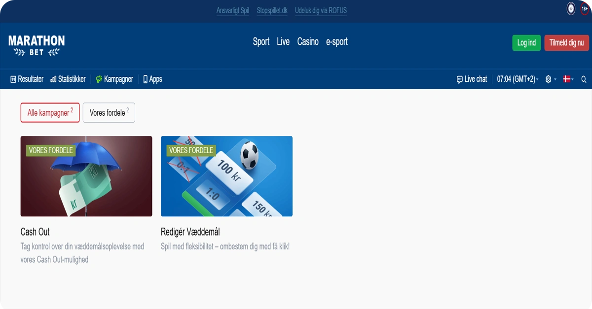 MarathonBet kampagner og velkomsttilbud til sport og casino