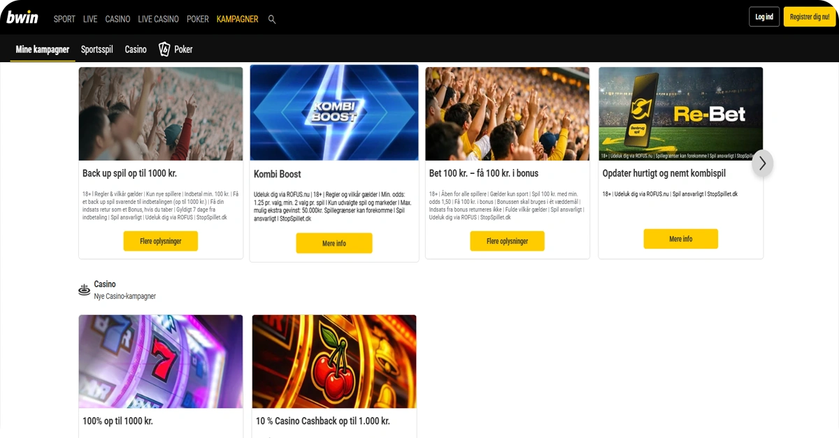 Bonusstruktur og velkomsttilbud hos Bwin