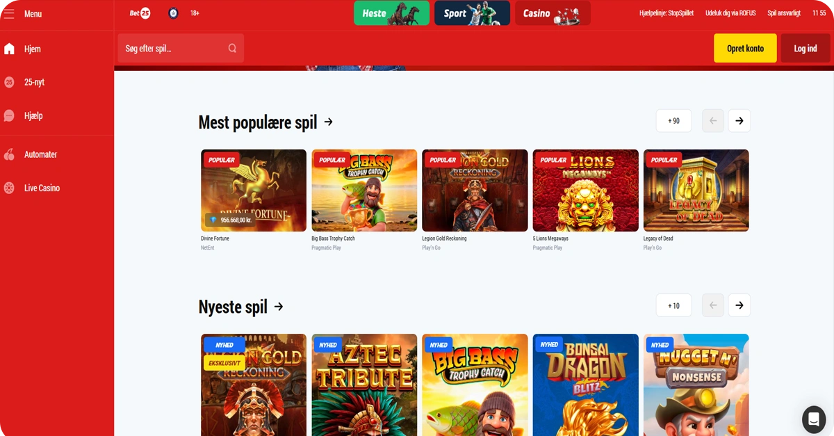 Casino spil hos Bet25